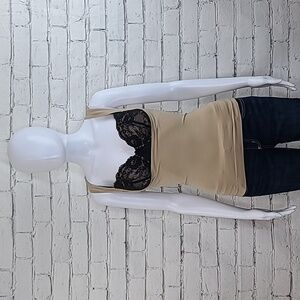 Maidenform Flexees Work It! WYO Bra Sculpting Cami Torsette Shapewear Body Beige